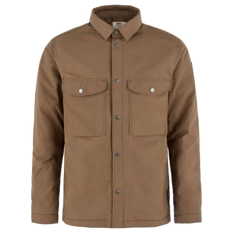 Fjällräven Ãvik Down Shirt Jacket Herre S Wood Brown Dunjakker